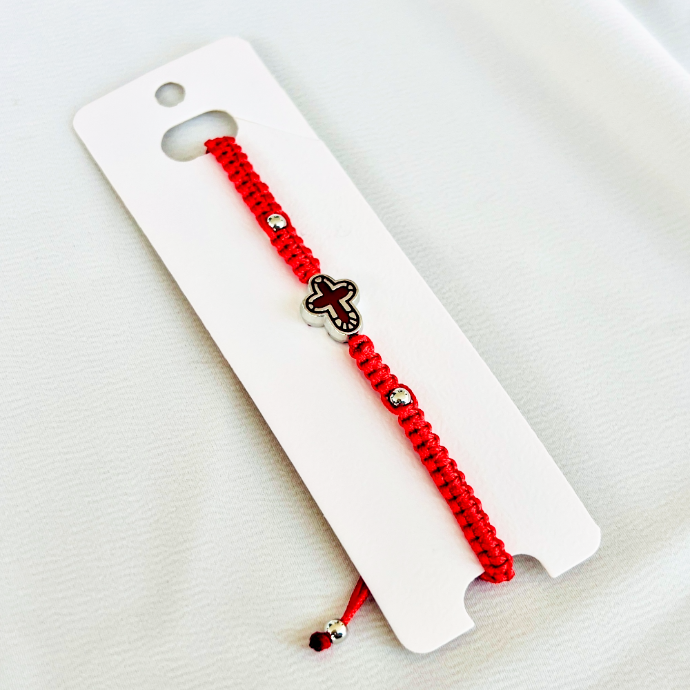 Bracelet with cross (red)