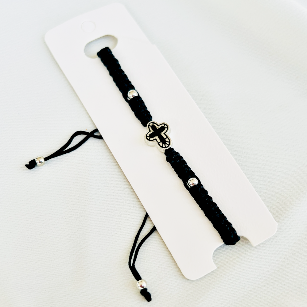 Bracelet with cross (black)