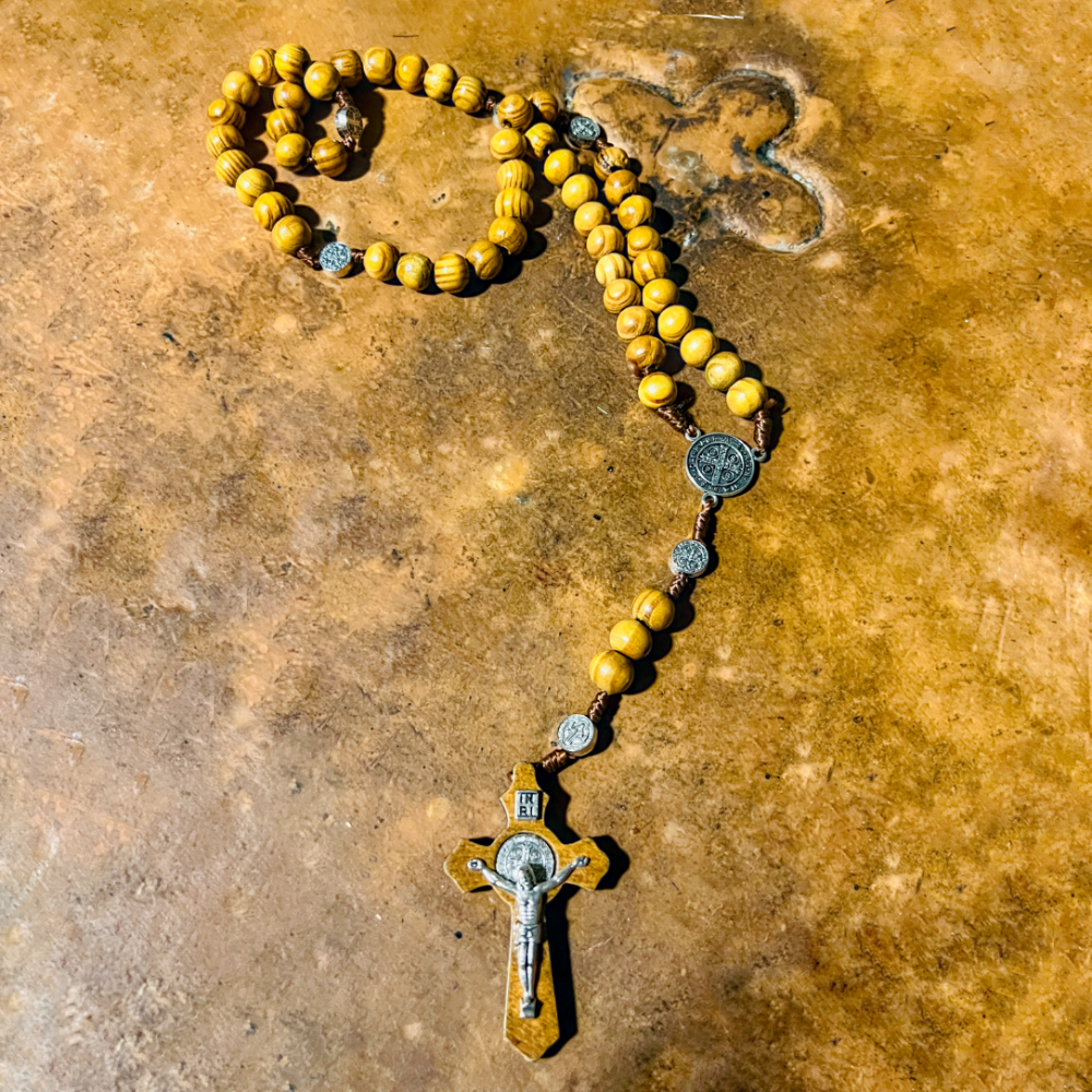 Olive wood rosary