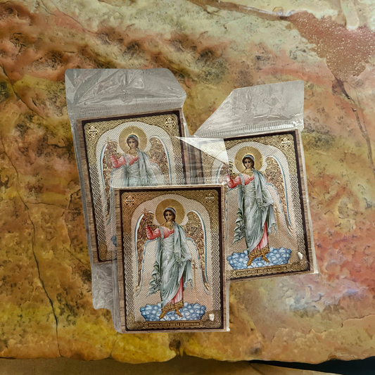 Икона «Ангела Хранителя» с камнем с Голгофы