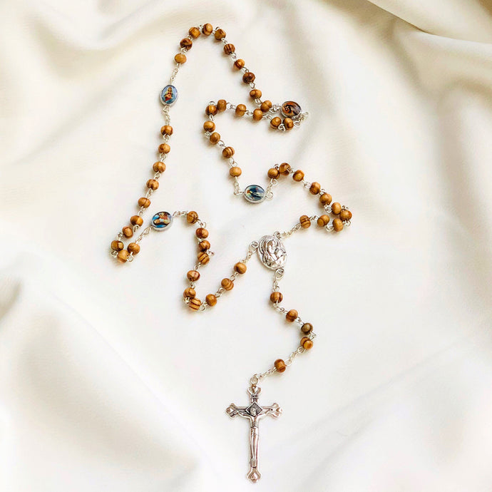 Olive rosary beads