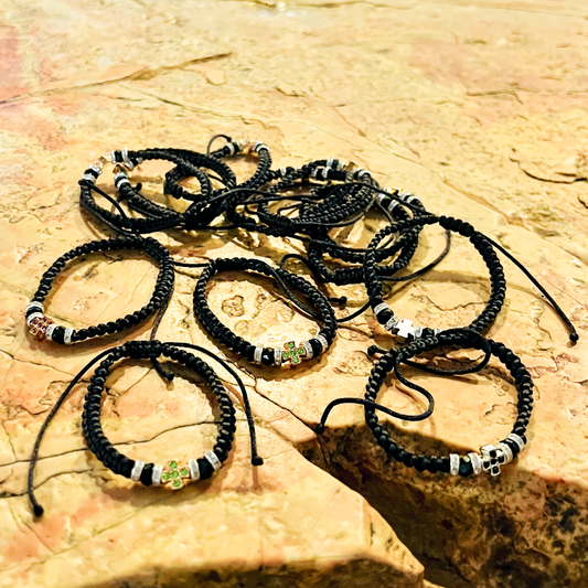 Black bracelet with cross