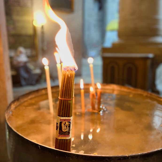 Jerusalem candles brown