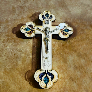 Cross with semi-precious stones