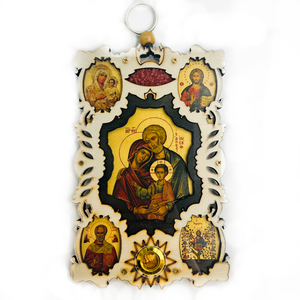 Blessing with reproductions of icons