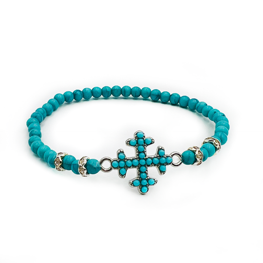 Turquoise bracelet "Cross"