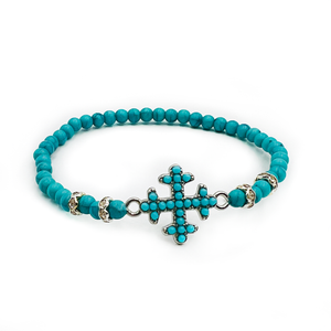 Turquoise bracelet "Cross"