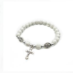 White bracelet with cross