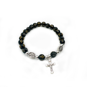 Black bracelet with cross