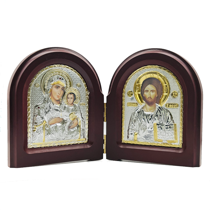 Icon book with the face of the Virgin and the Savior