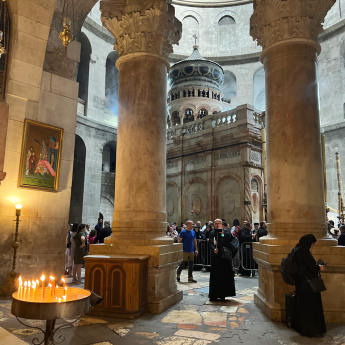 Candle in front of the Holy Sepulcher