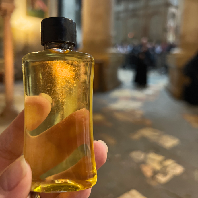 Oil from the lamps over the Holy Sepulcher